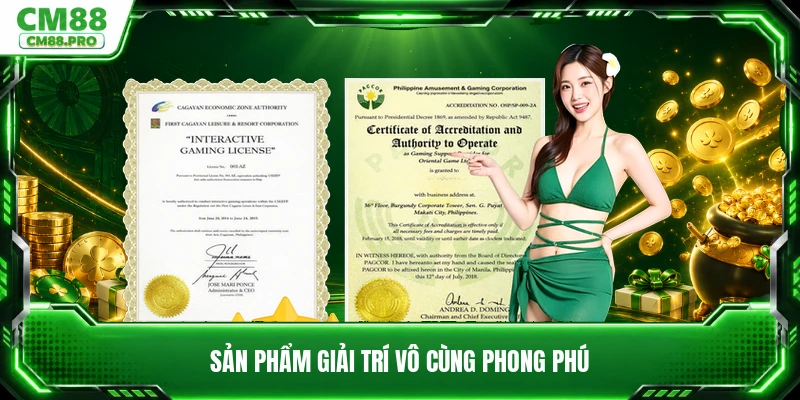 Sản phẩm giải trí vô cùng phong phú
